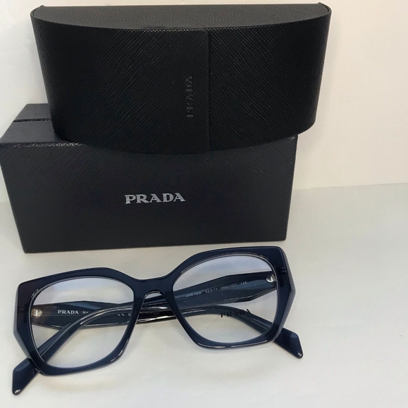 Authentic- New 💯 Original Prada 18WV Eyeglasses08Q1O1 -Blue optical  eyeglasses - Picture 8 of 12